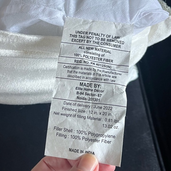 Artistic Accents Shimmering Beaded Lumbar Pillow 12”x20” Throw pillow - Picture 7 of 9